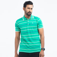 Stripe Polo Shirt - Green