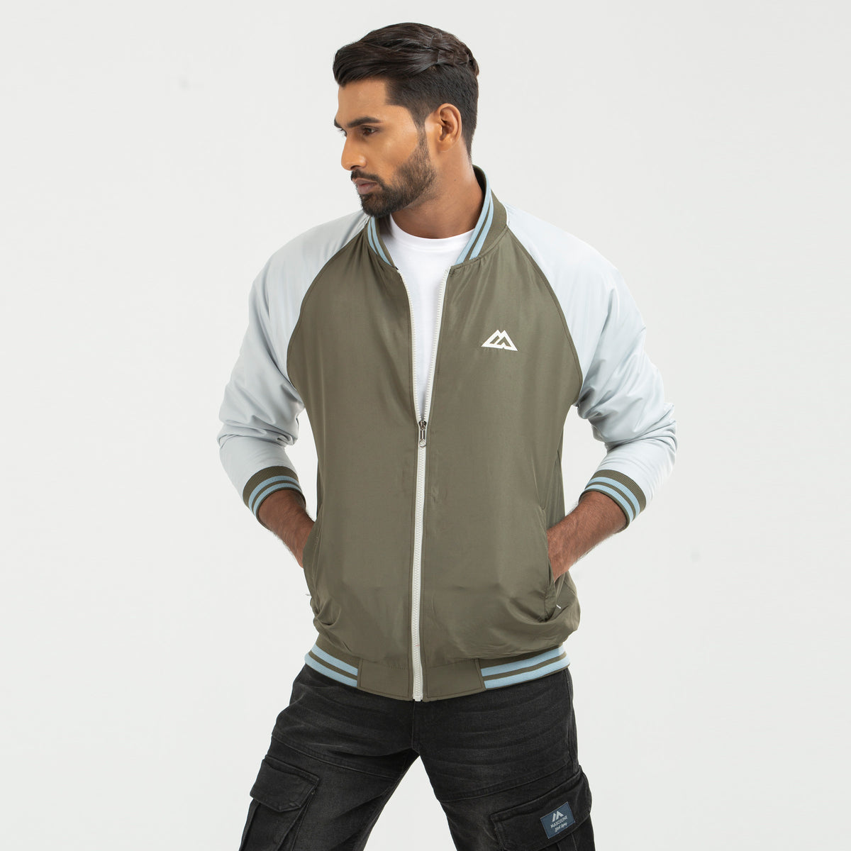 Taffeta Raglan Sleeve Jacket - Olive