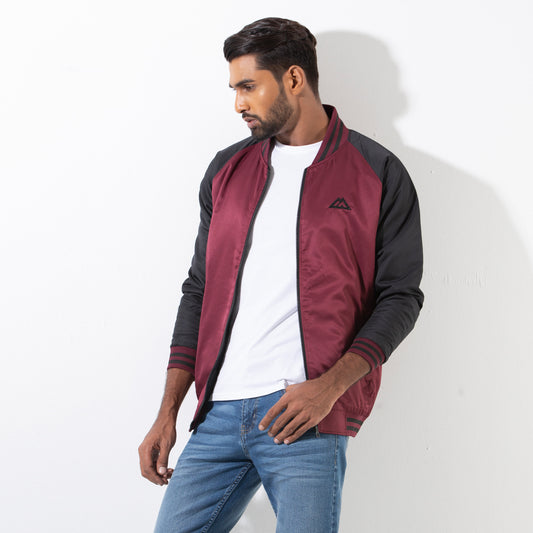 Taffeta Raglan Sleeve Jacket - Co Burgundy