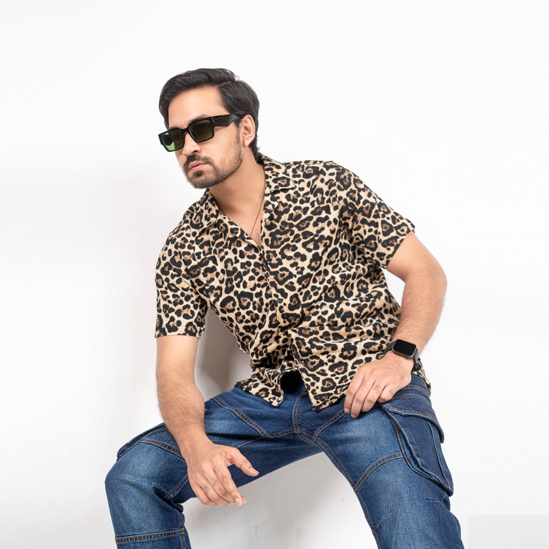 Havana Collar Crepe Shirt - Beige