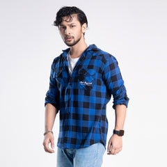 Long Sleeve Flannel Shirt - Deep Royal