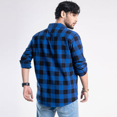 Long Sleeve Flannel Shirt - Deep Royal