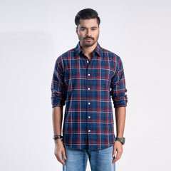 Long Sleeve Flannel Shirt - Blue