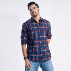 Long Sleeve Flannel Shirt - Blue