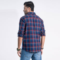 Long Sleeve Flannel Shirt - Blue
