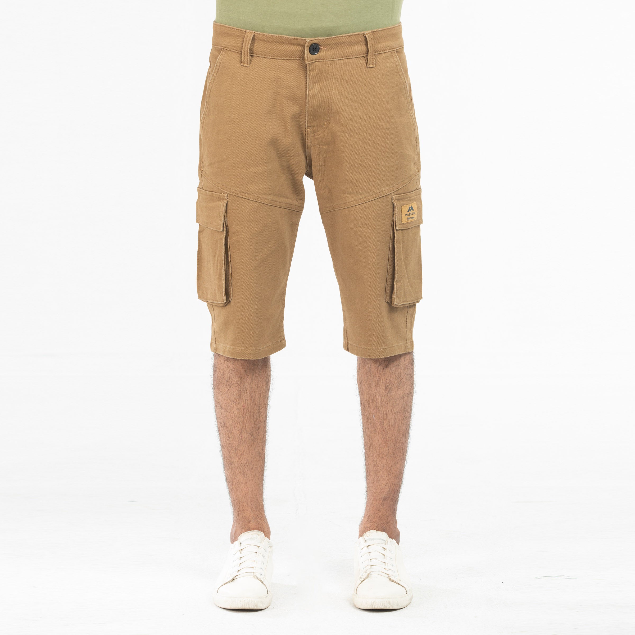 Twill Cargo Shorts- Tan