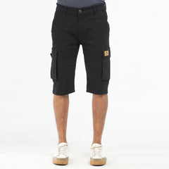 Twill Cargo Shorts- Black