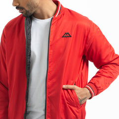 Taffeta Bomber Jacket Solid  - Devil Red