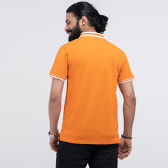 Contrast Polo Shirt - Burnt Orange