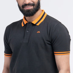 Contrast Polo Shirt - Black