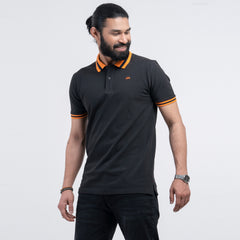 Contrast Polo Shirt - Black