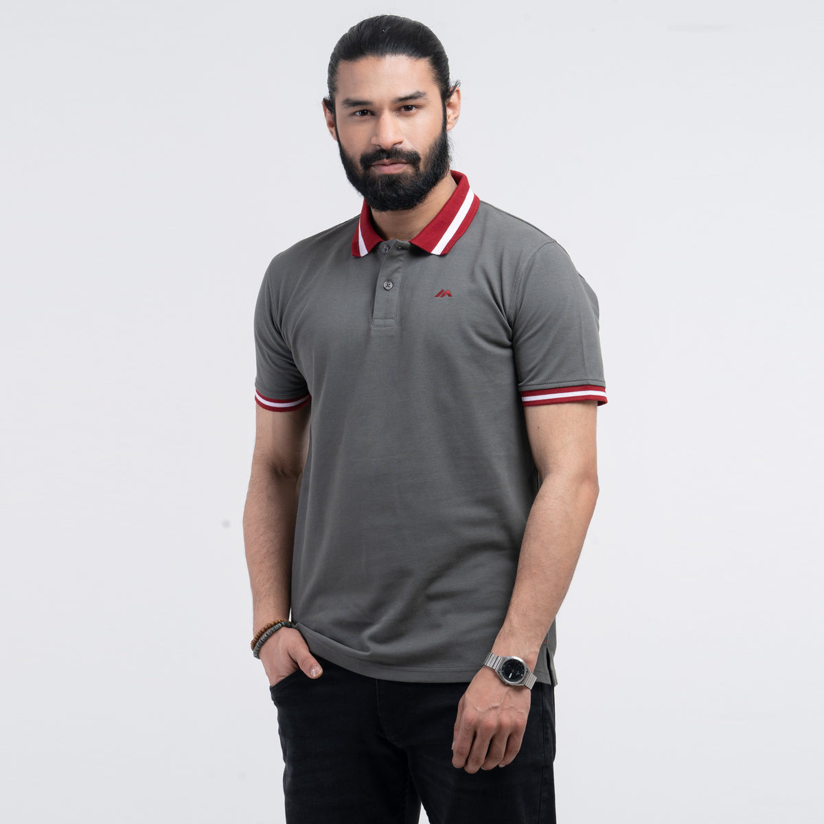 Contrast Polo Shirt - Dark Green