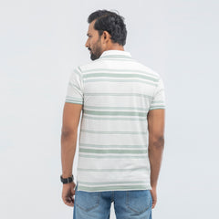 Stripe Polo Shirt - White