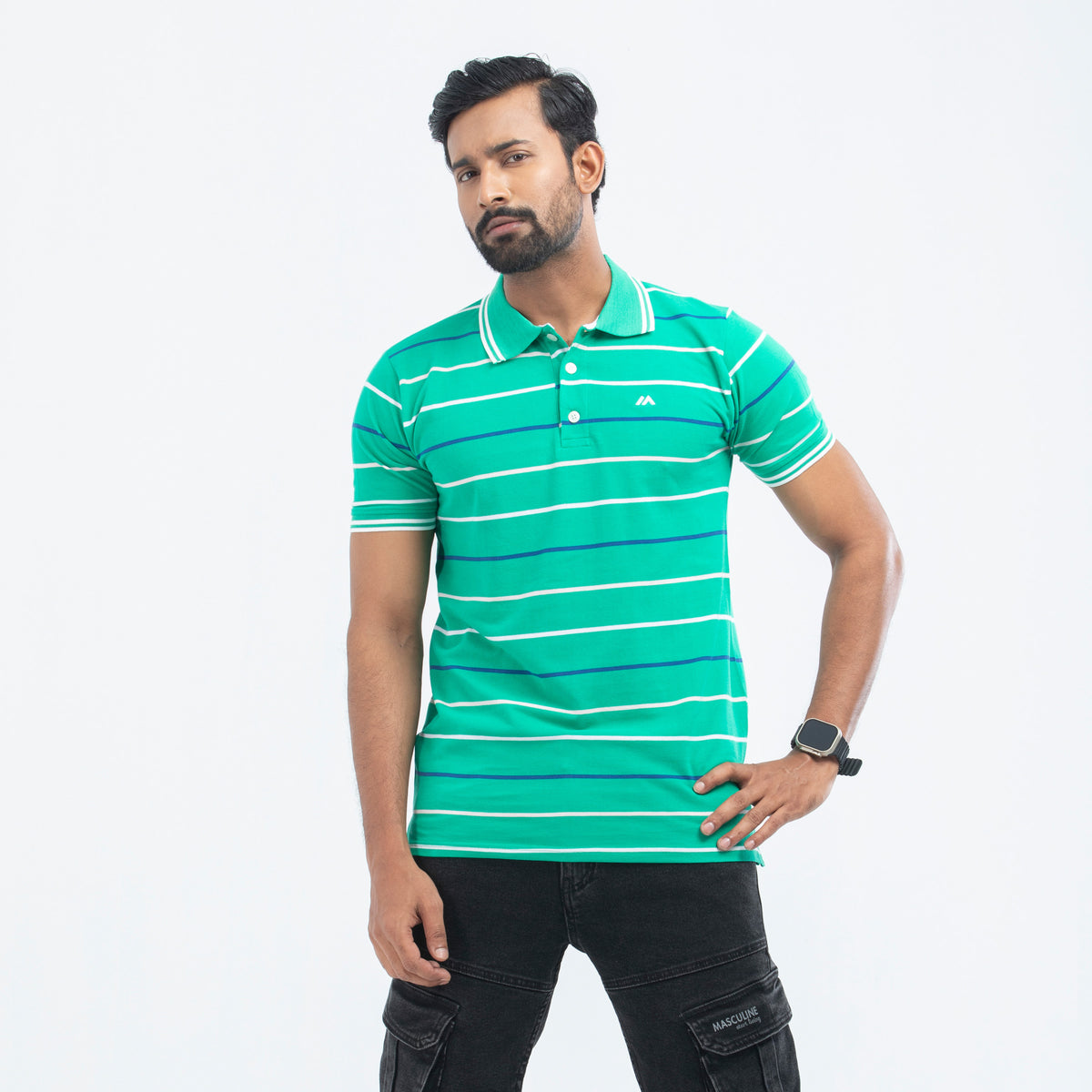 Stripe Polo Shirt - Green