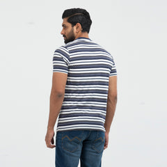 Cotton Comfort Stripe T-shirt - white & Black