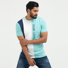 Cut & Sew T-shirt - Turquoise