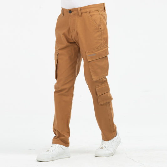 7 Pocket Semi Fit Twill Cargo Pant - Tan