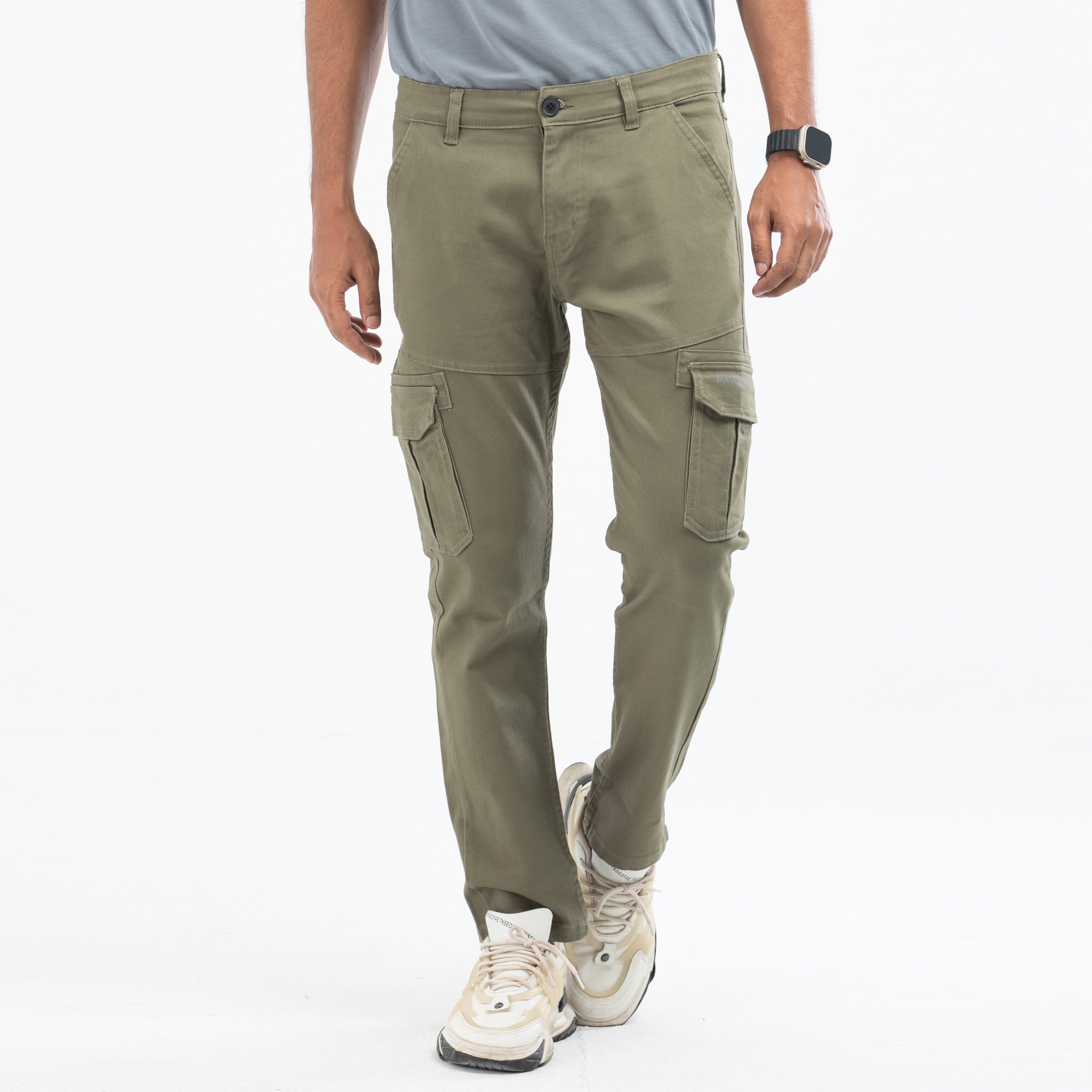 Semi Fit Twill Cargo Pant - Olive