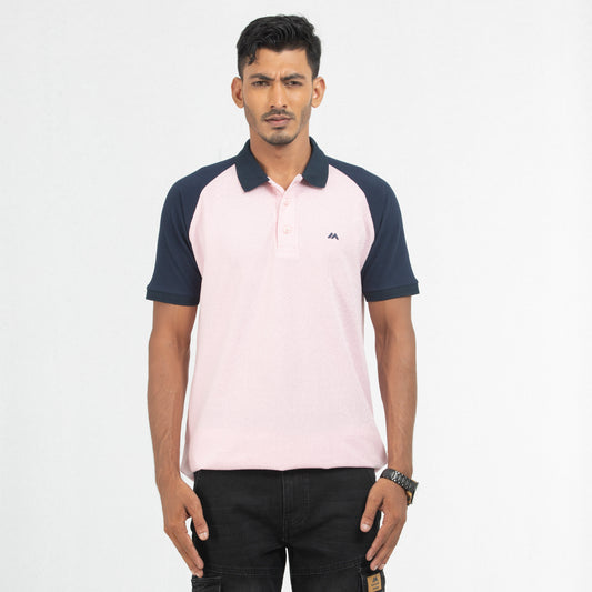 Raglan Polo Shirt - pastel pink