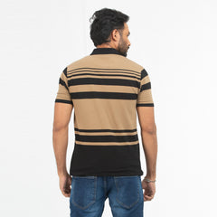 Stripe Polo Shirt - Cream & Black