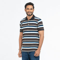 Stripe Polo Shirt - Black & White