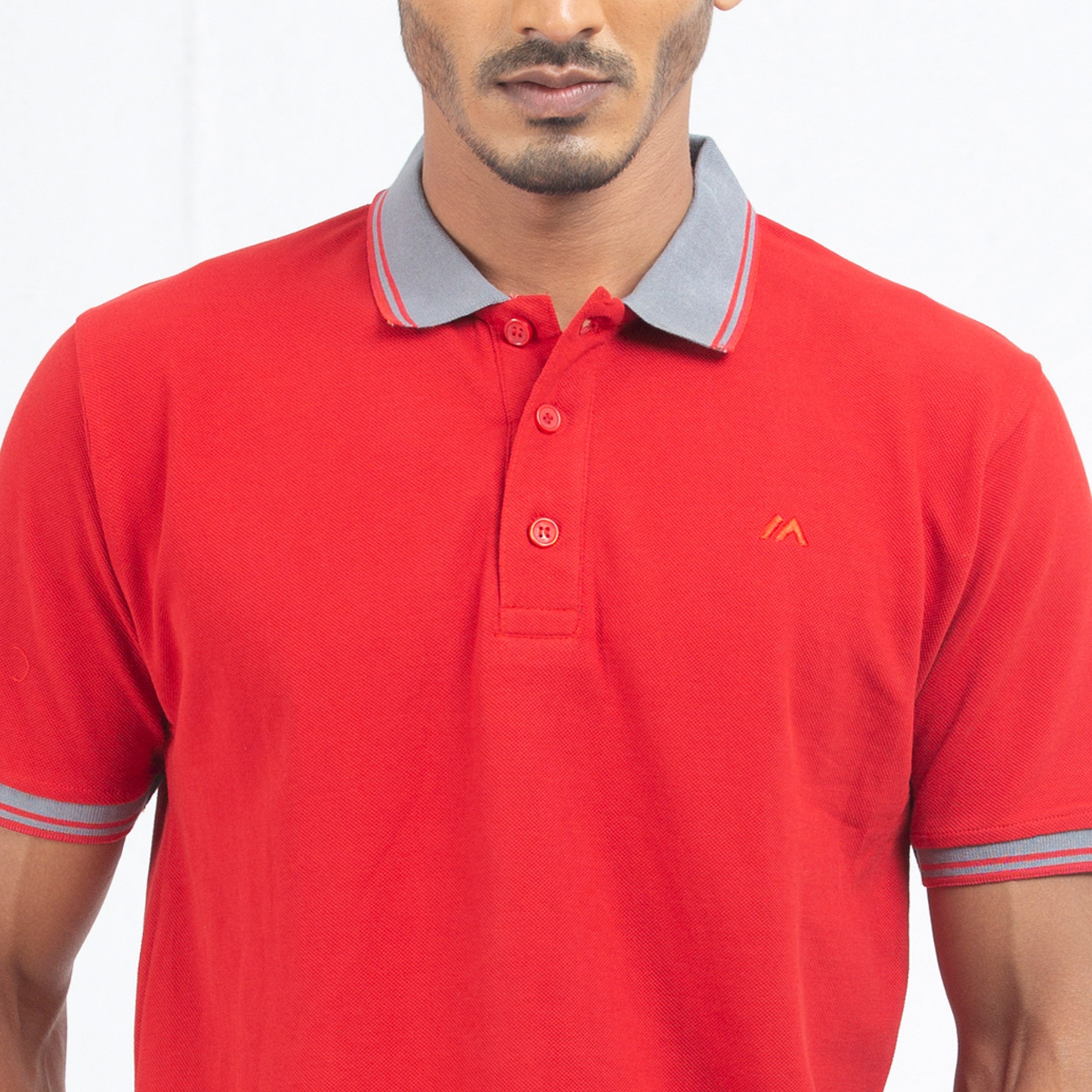 Cozy Pique Half Sleeve Polo Shirt - Devil Red