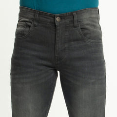 Stretchable Vintage Semi Fit Jeans Pant - Charcoal black