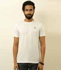 Solid Color T-Shirt- White - Masculine