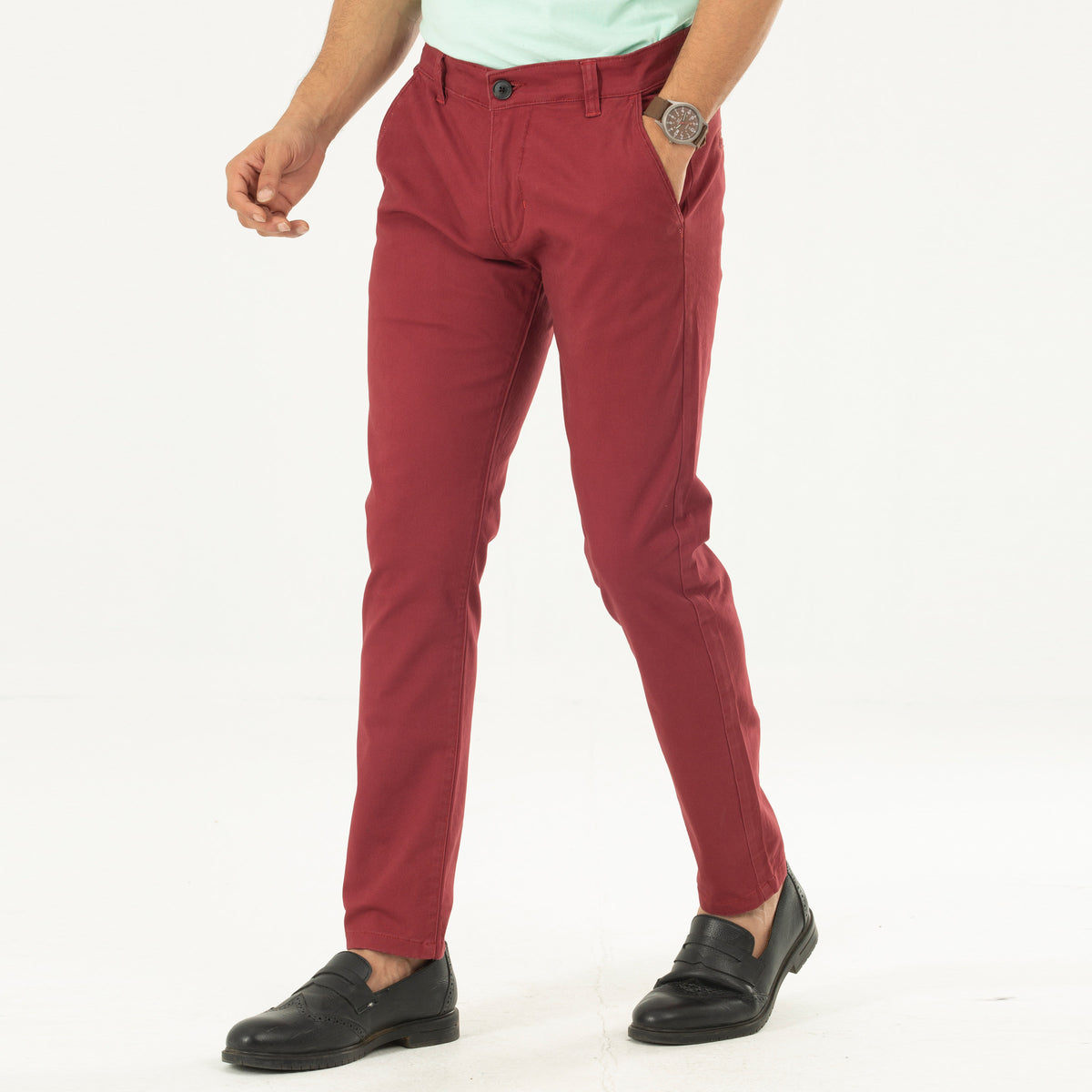 Stretchable Chino Pant- Co Burgundy
