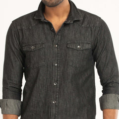 Denim Shirt - Casual Black