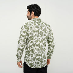 Printed Casual Full shirt - Green Leaf