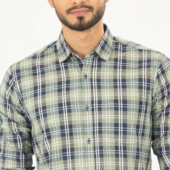 Smart casual check shirt - Olive & Navy