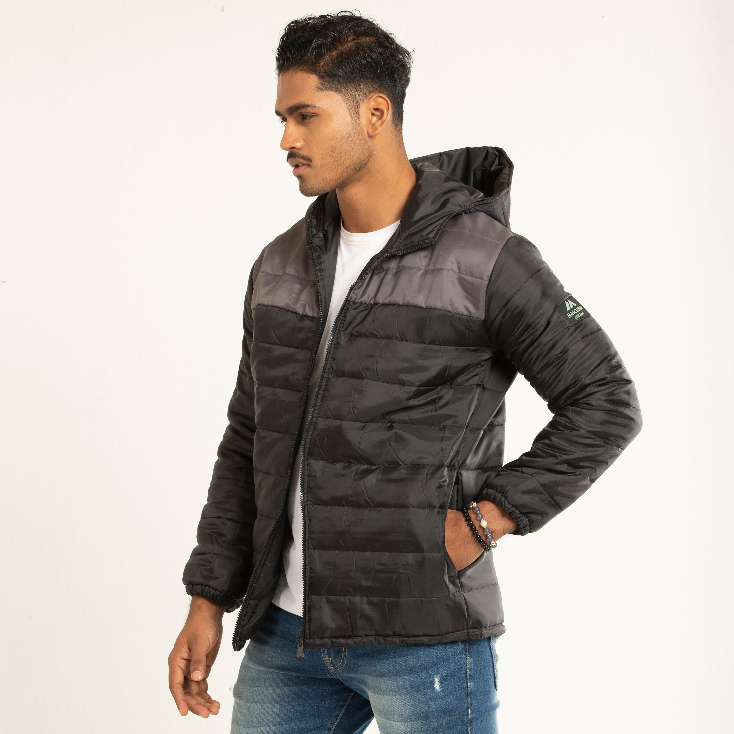 QUILTED HEAVY JACKET - Black