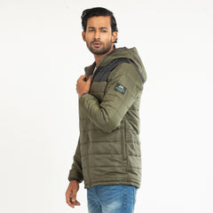 QUILTED HEAVY JACKET - Olive