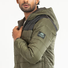 QUILTED HEAVY JACKET - Olive