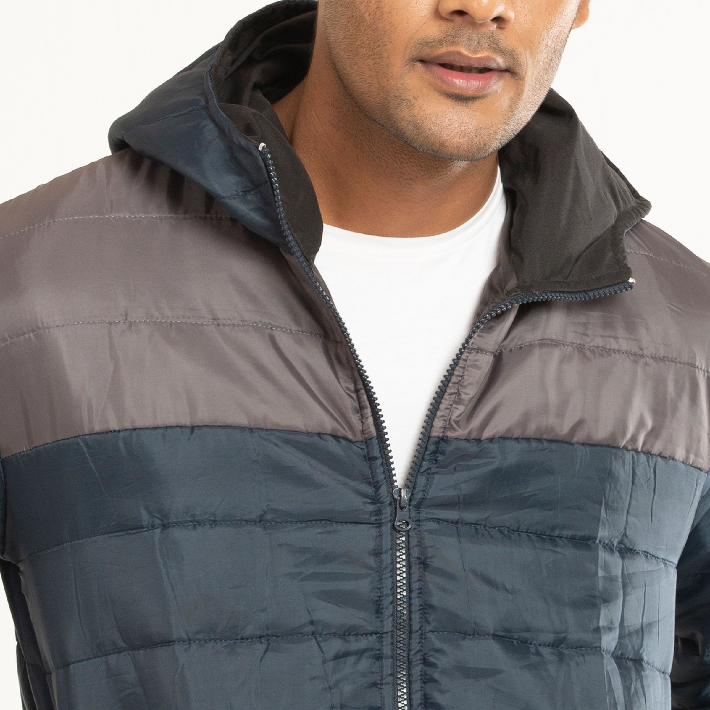 QUILTED HEAVY JACKET - Navy