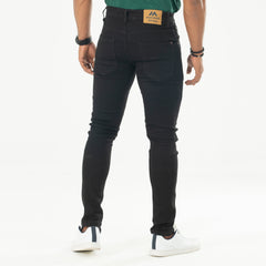 Stretchable Vintage Semi Fit Jeans Pant - Jet Black