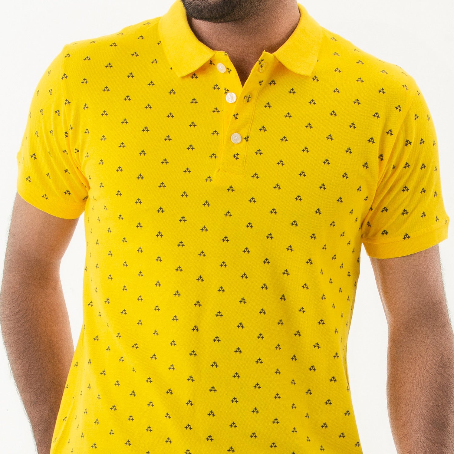 Printed polo- yellow - Masculine
