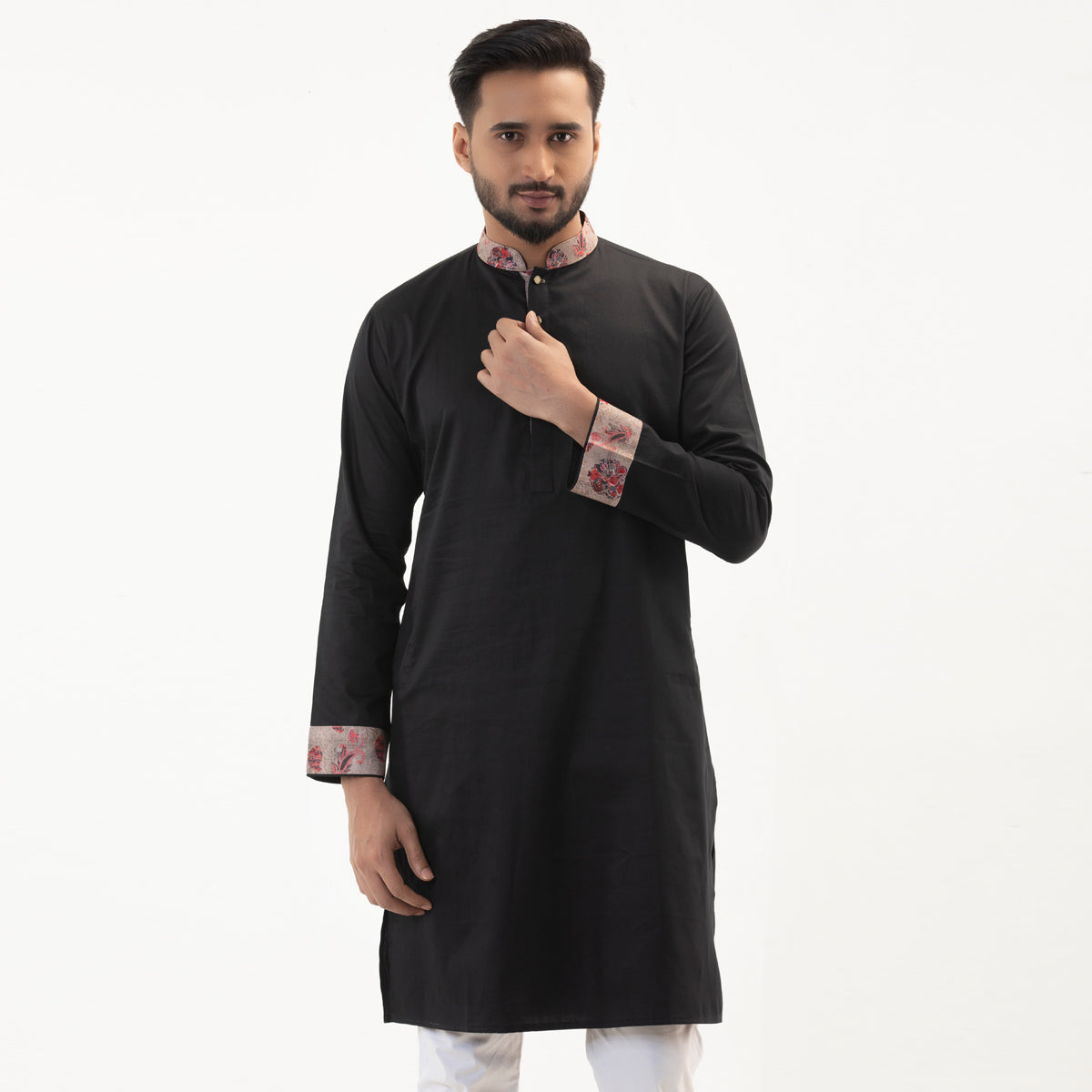 Semi Fit Premium Panjabi- Black - Masculine