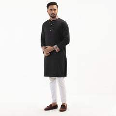 Semi Fit Premium Panjabi- Black - Masculine