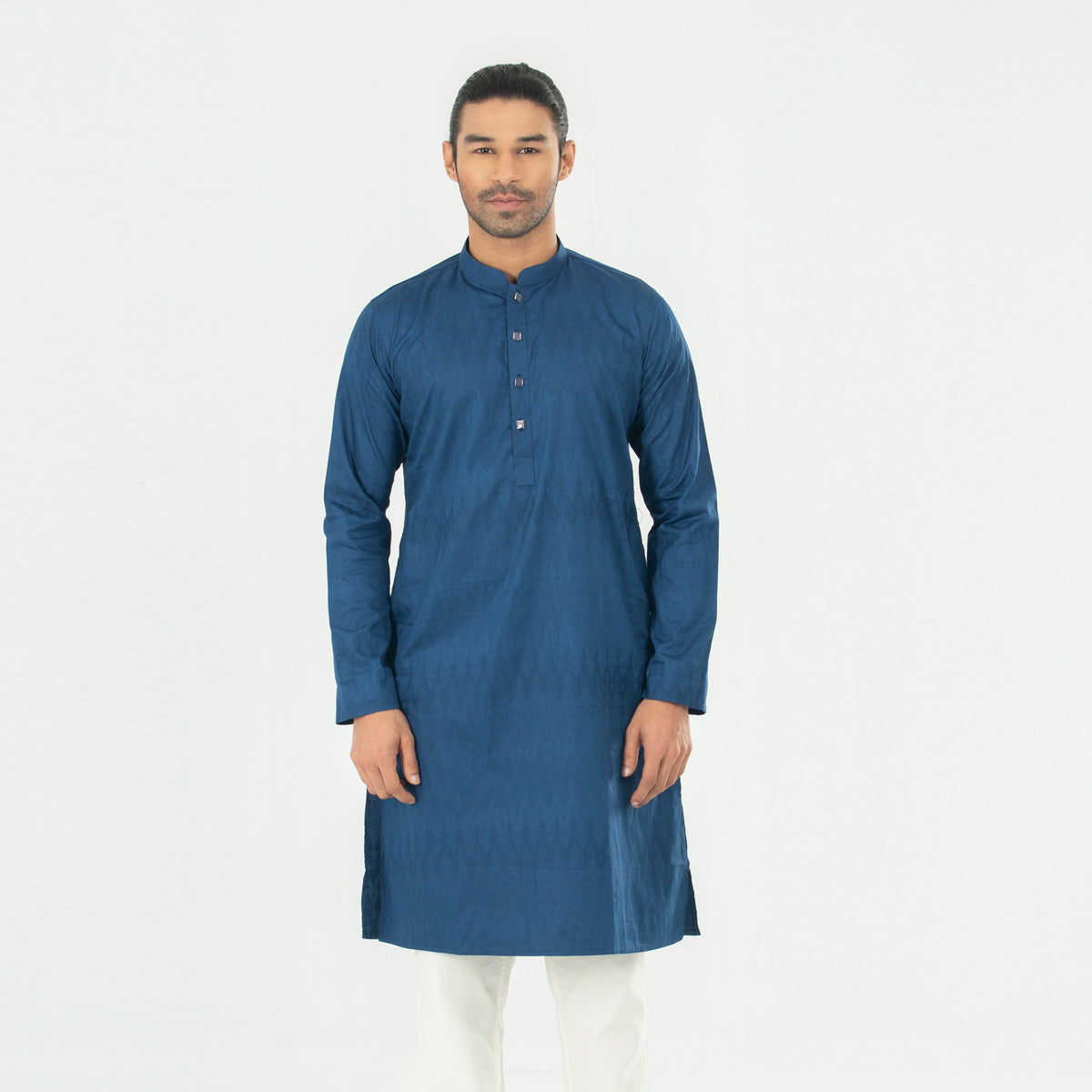 Semi Fit Casual Panjabi - Light Navy