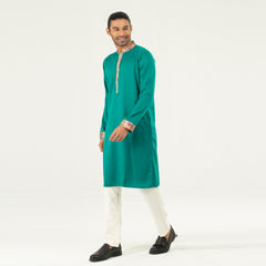 Semi Fit Panjabi Casual Panjabi - Green