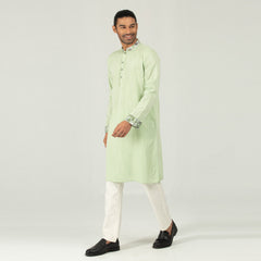 Cotton Casual Panjabi  - Lime