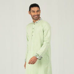 Cotton Casual Panjabi  - Lime