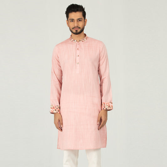 Cotton Casual Panjabi  - Pink