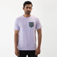 Solid Pocket T-shirt- Purple - Masculine