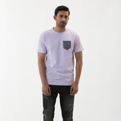 Solid Pocket T-shirt- Purple - Masculine