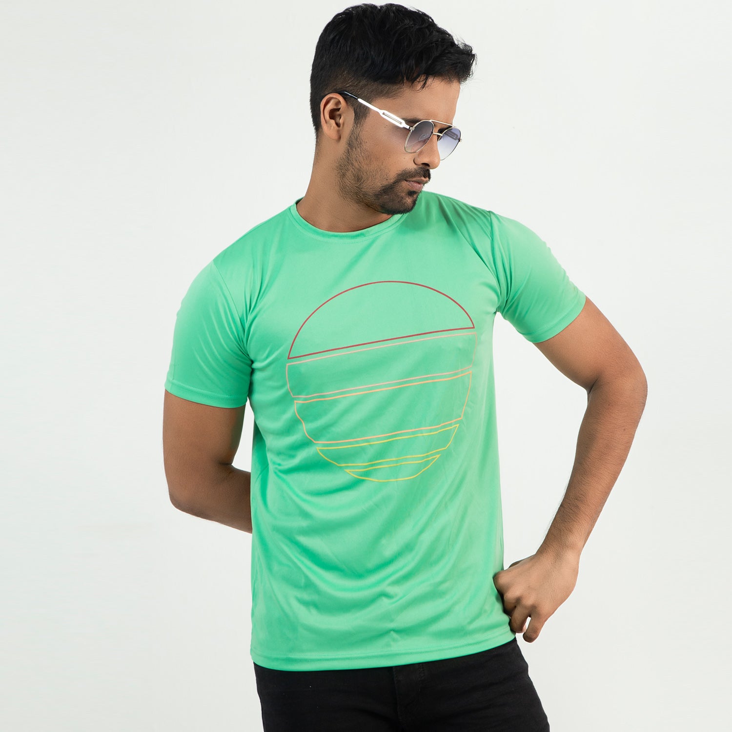 Solid Color Polyester T-shirt- Kelly green - Masculine