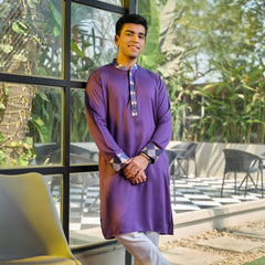 Semi Fit Panjabi Casual Panjabi - Purple