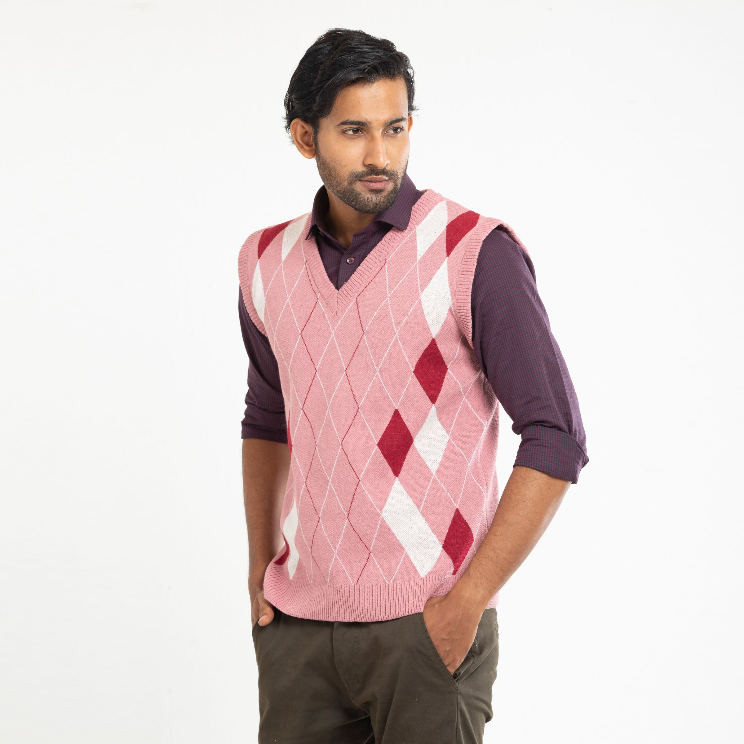 Fancy Sleeveless Sweater - pastel pink
